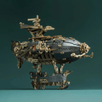 Steampunk Navigator Airship 3D Wooden Puzzle Kit - 3D Wooden Puzzle by Extoril