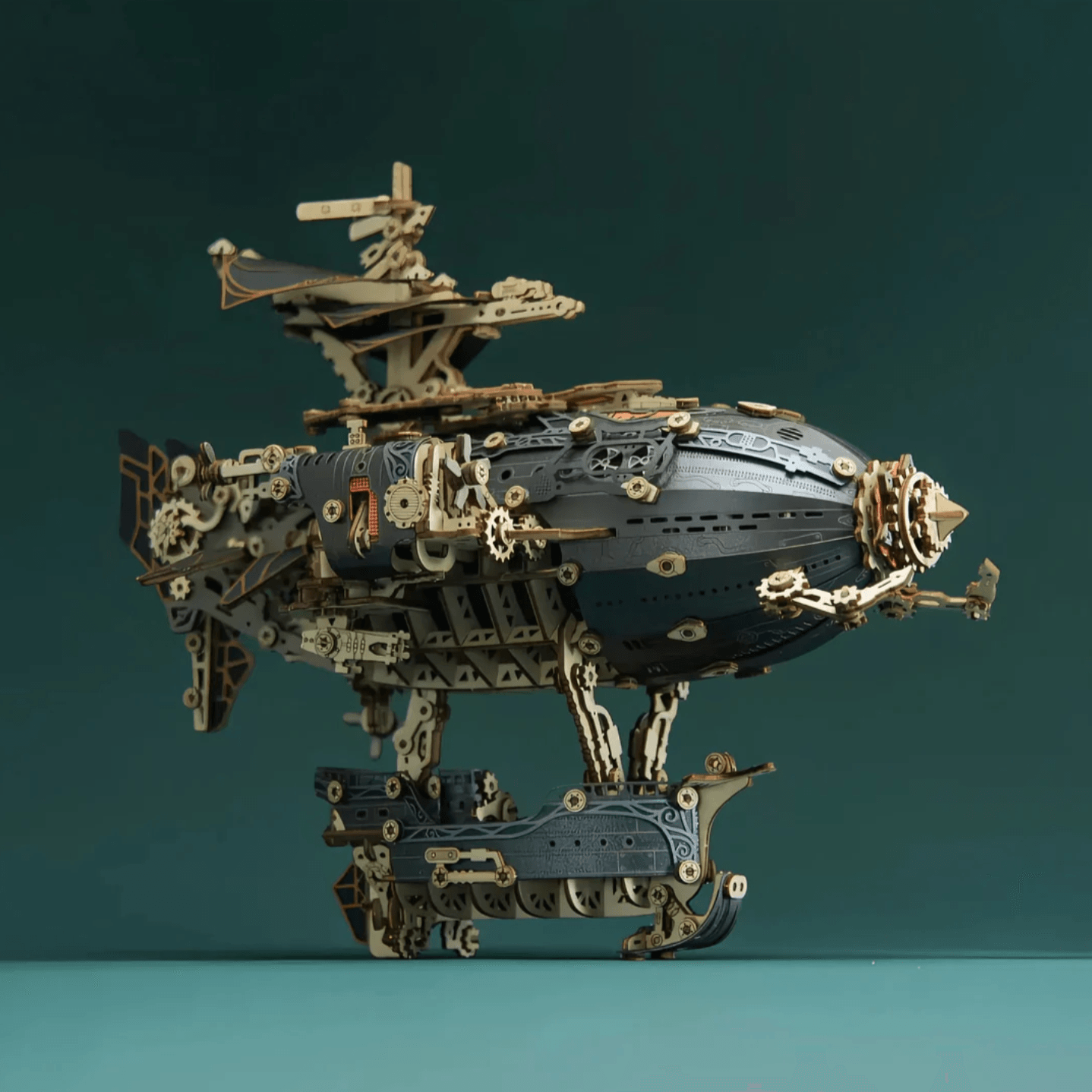 Steampunk Navigator Airship 3D Wooden Puzzle Kit - 3D Wooden Puzzle by Extoril
