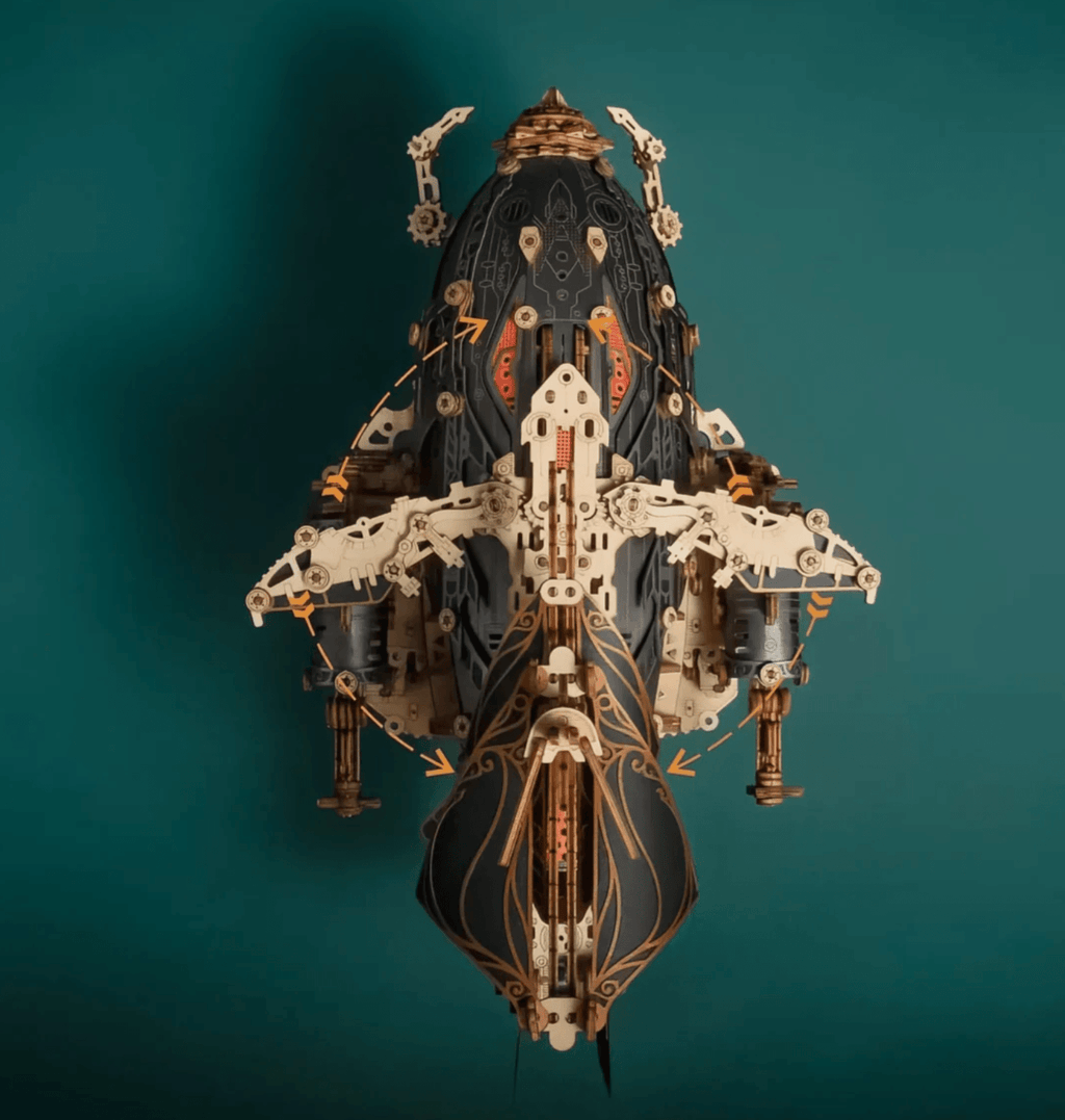 Steampunk Navigator Airship 3D Wooden Puzzle Kit - 3D Wooden Puzzle by Extoril