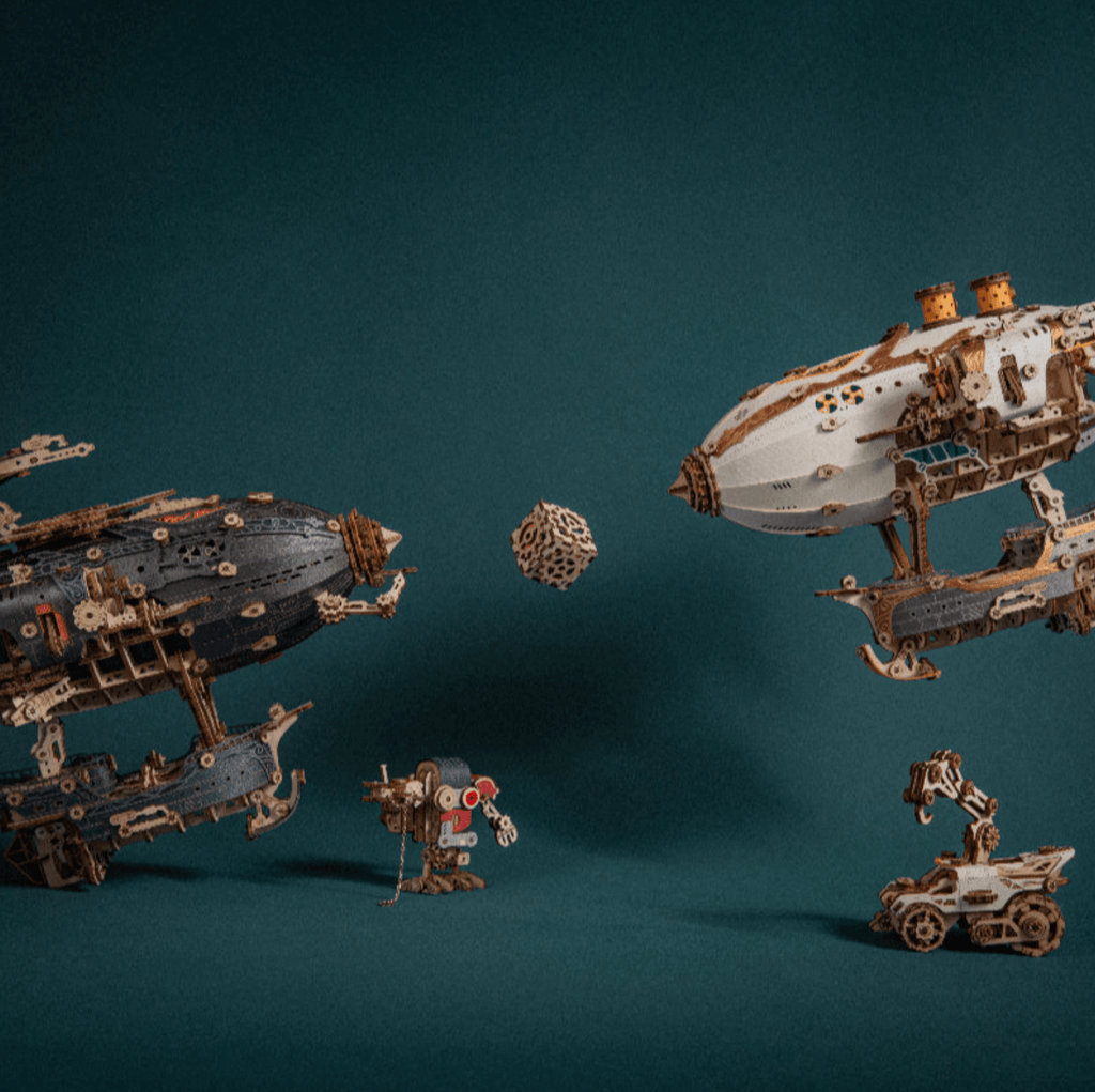 Steampunk Navigator Airship 3D Wooden Puzzle Kit - 3D Wooden Puzzle by Extoril
