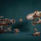 Steampunk Navigator Airship 3D Wooden Puzzle Kit - 3D Wooden Puzzle by Extoril