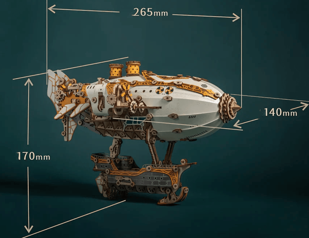 Steampunk Navigator Airship 3D Wooden Puzzle Kit - 3D Wooden Puzzle by Extoril