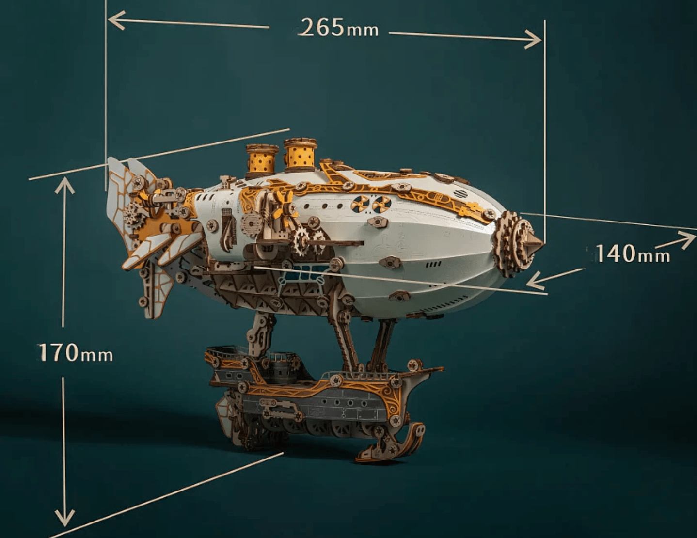 Steampunk Navigator Airship 3D Wooden Puzzle Kit - 3D Wooden Puzzle by Extoril