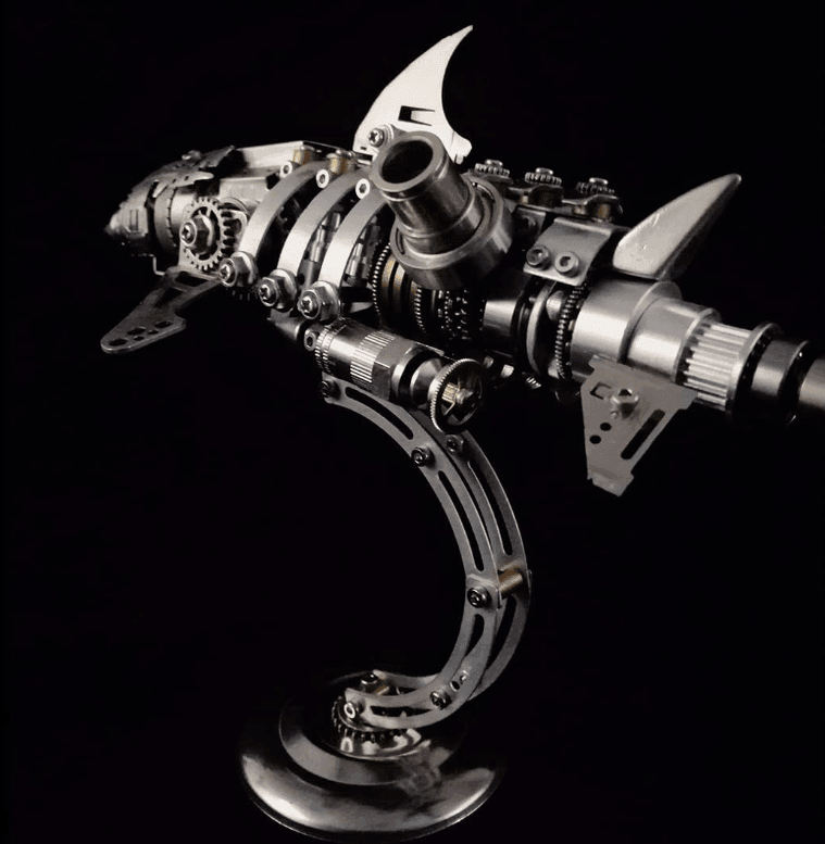 DIY 3D Metal Mechanical Shark Puzzle Model Assembly Kit-209PCS - 3d metal puzzle by Extoril