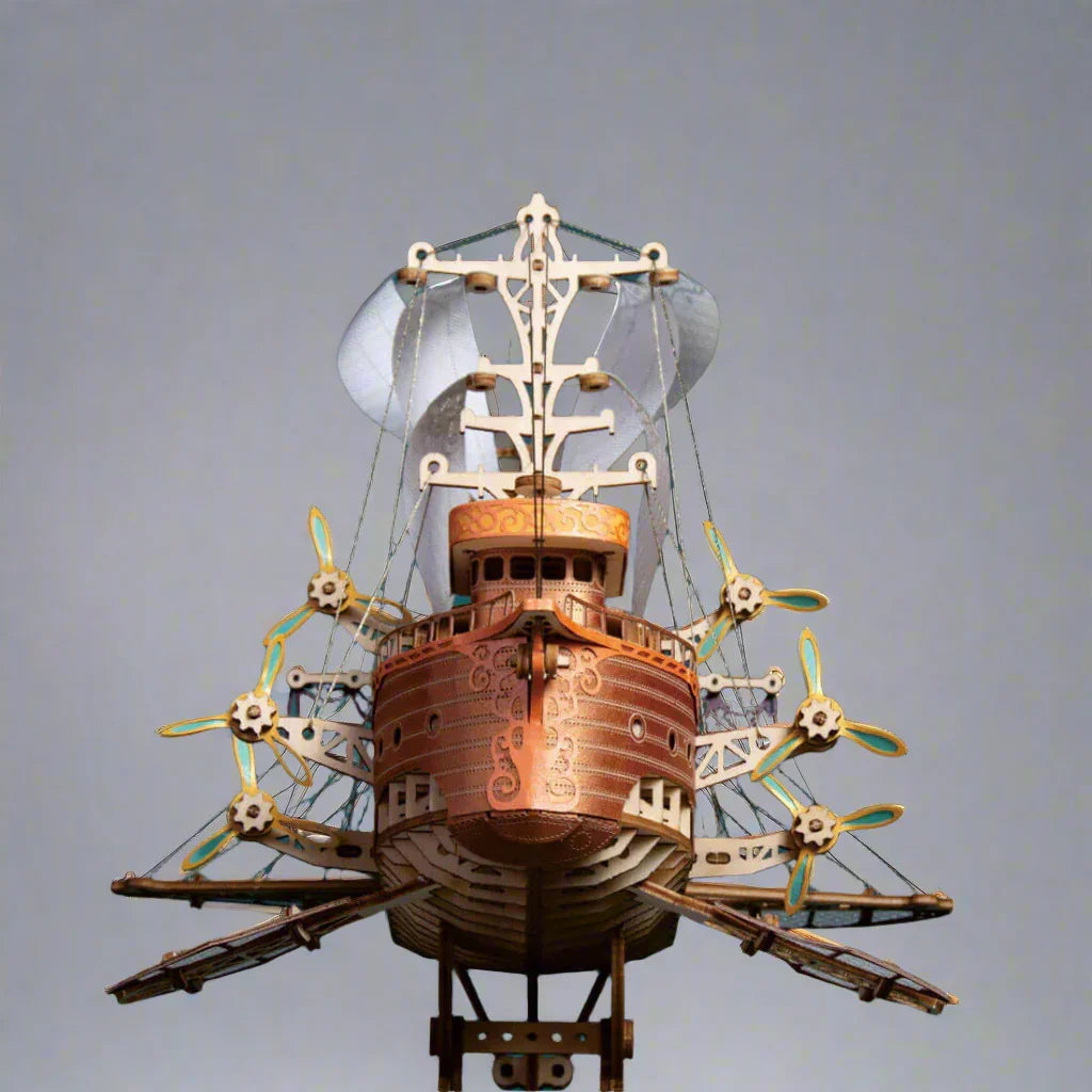 Steampunk Fantasy Airship 3D Wooden Puzzle Model - 3D Wooden Puzzle by Extoril
