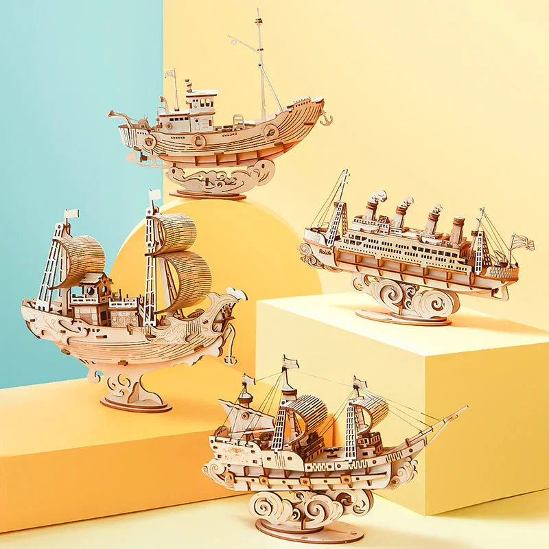 Sailling Ship 3D Wooden Puzzle Decor - 3D Wooden Puzzle by Extoril