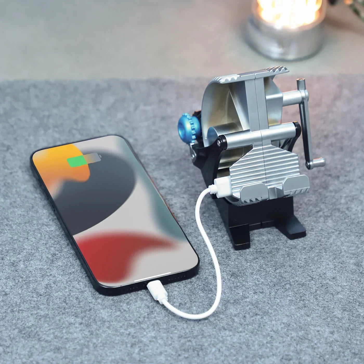 Alloy mechanical multifunctional rechargeable mobile phone holder - home decor by Extoril