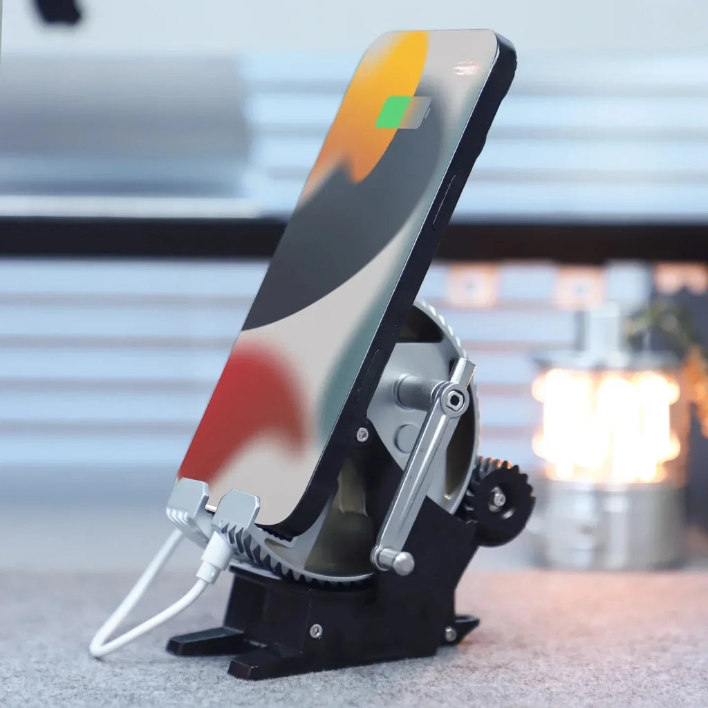 Alloy mechanical multifunctional rechargeable mobile phone holder - home decor by Extoril