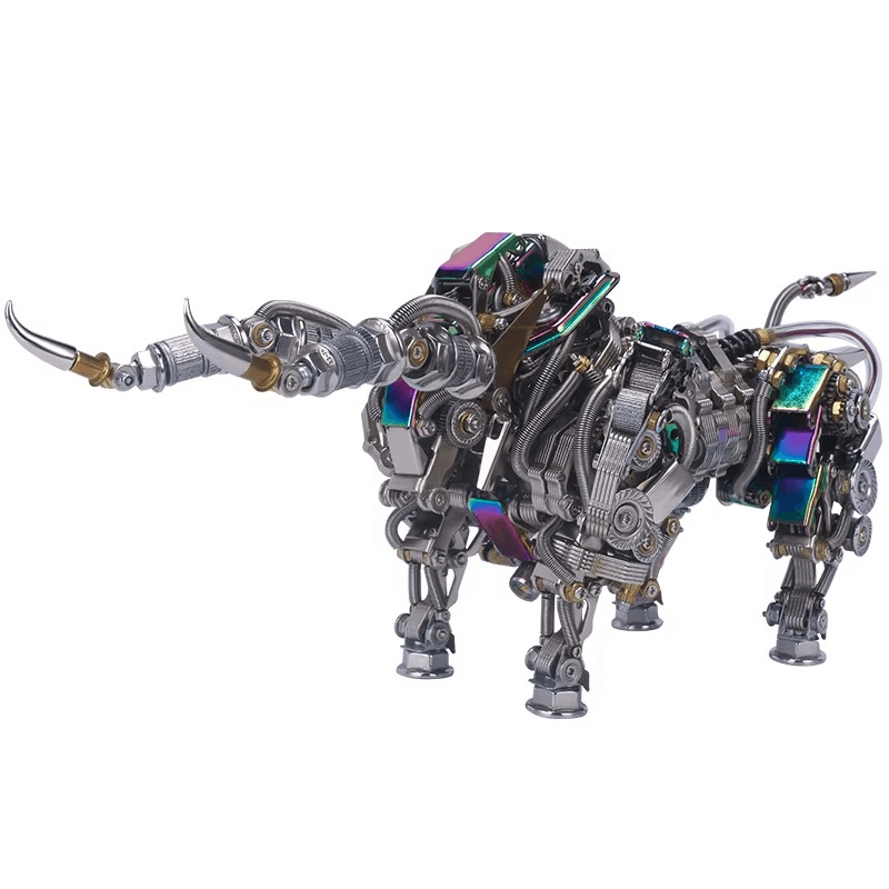 DIY 3D Metal Mechanical Bull Animal Model Assembly Kit 1087Pcs - 3d metal puzzle by Extoril