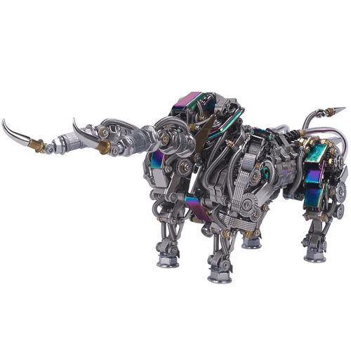 DIY 3D Metal Mechanical Bull Animal Model Assembly Kit 1087Pcs - 3d metal puzzle by Extoril