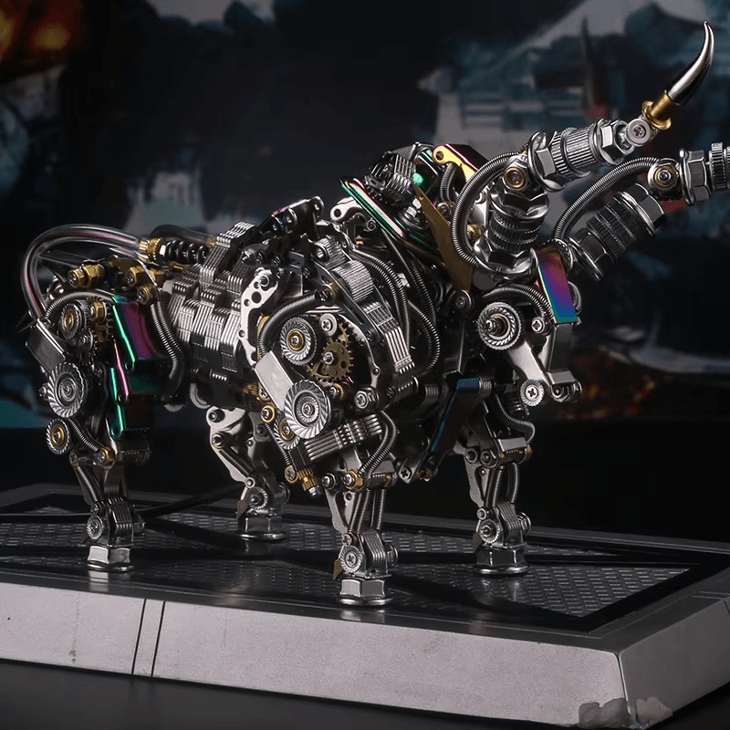 DIY 3D Metal Mechanical Bull Animal Model Assembly Kit 1087Pcs - 3d metal puzzle by Extoril