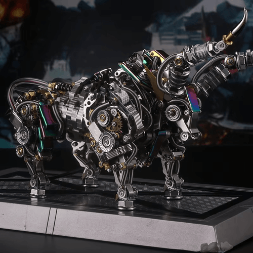 DIY 3D Metal Mechanical Bull Animal Model Assembly Kit 1087Pcs - 3d metal puzzle by Extoril