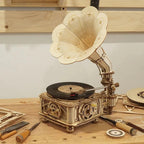 Vintage Melody Maker DIY Wooden Gramophone Kit - 3D Wooden Puzzle by Extoril
