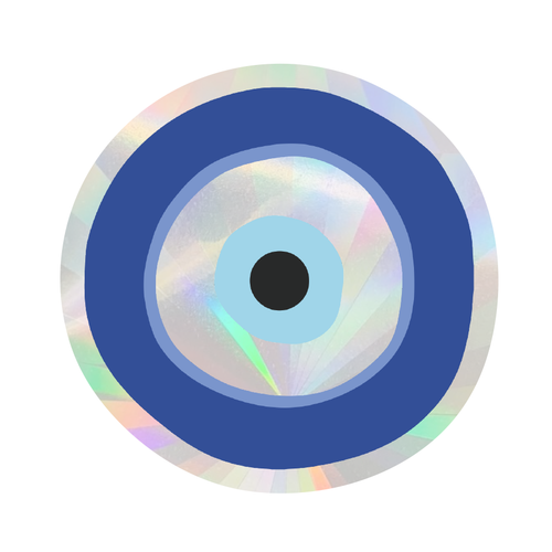 PrismVeil Aegis — Blue Evil Eye Rainbow Window Film
