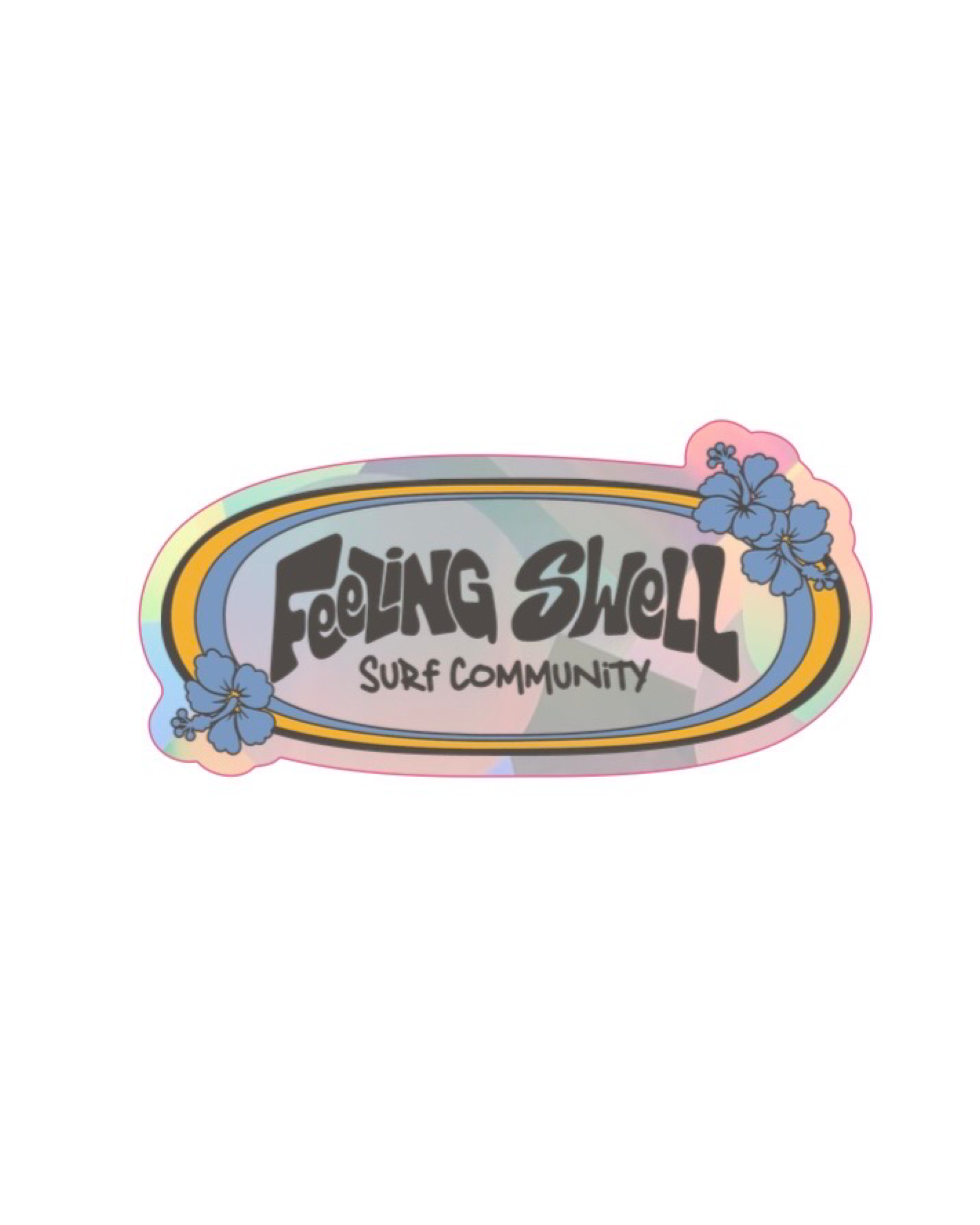PrismVeil Hibiscwave — Hibiscus Surf Rainbow Sticker