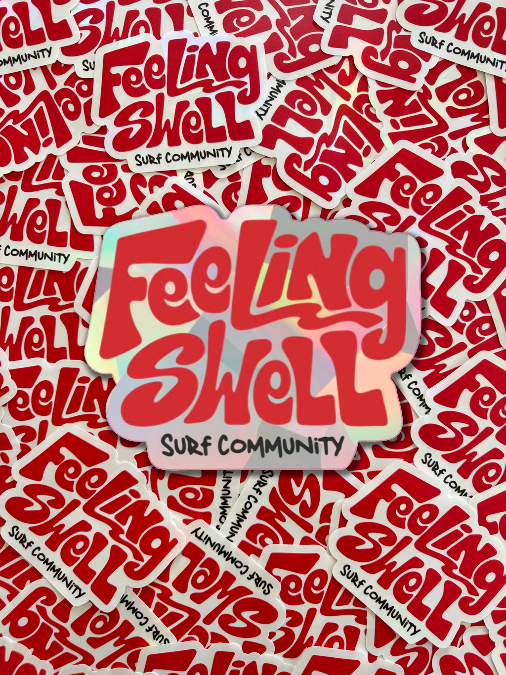 PrismVeil Swellmark — Surf Logo Rainbow Sticker