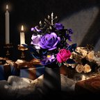 Purple Rose Bouquet Building Blocks Set - DIY Flower by Extoril
