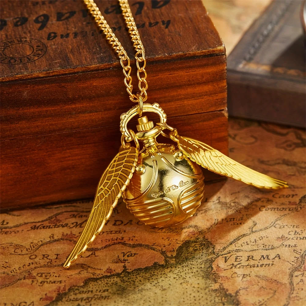 Golden Snitch Pocket Watch Necklace - Gadget by Extoril