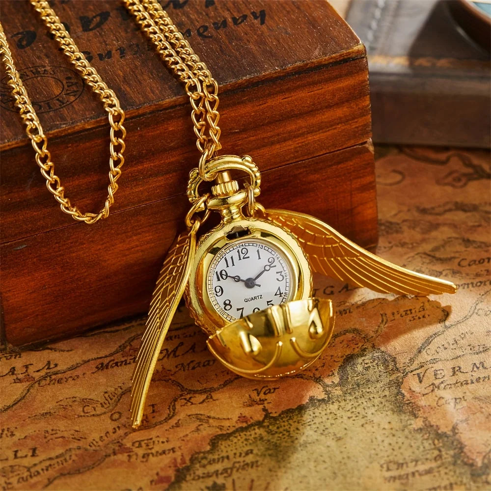 Golden Snitch Pocket Watch Necklace - Gadget by Extoril