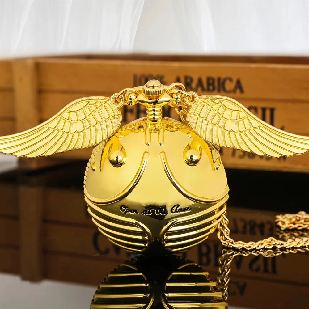 Golden Snitch Pocket Watch Necklace - Gadget by Extoril