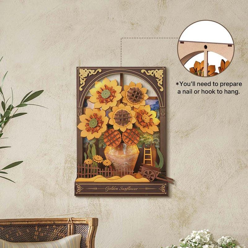 Monet's Garden 3D Wooden Puzzle with LED Lighting - DIY Flower by Extoril