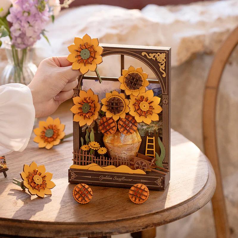 Monet's Garden 3D Wooden Puzzle with LED Lighting - DIY Flower by Extoril