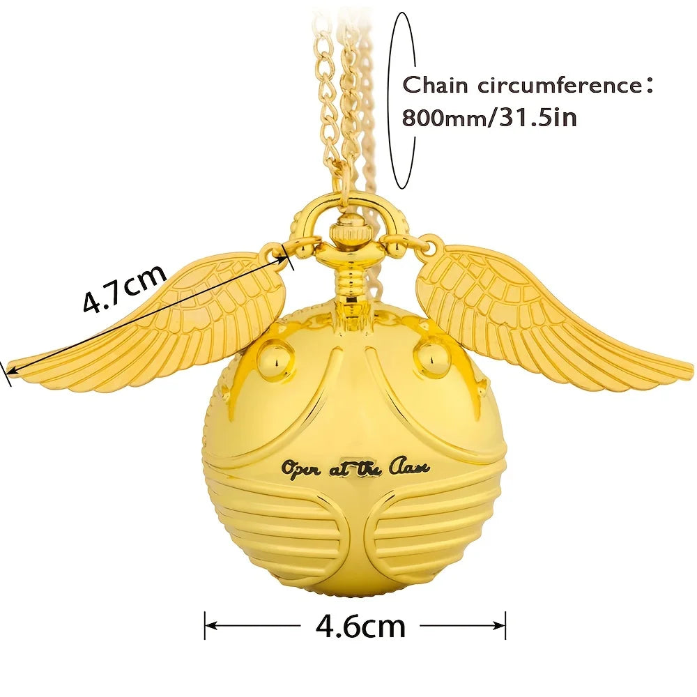 Golden Snitch Pocket Watch Necklace - Gadget by Extoril