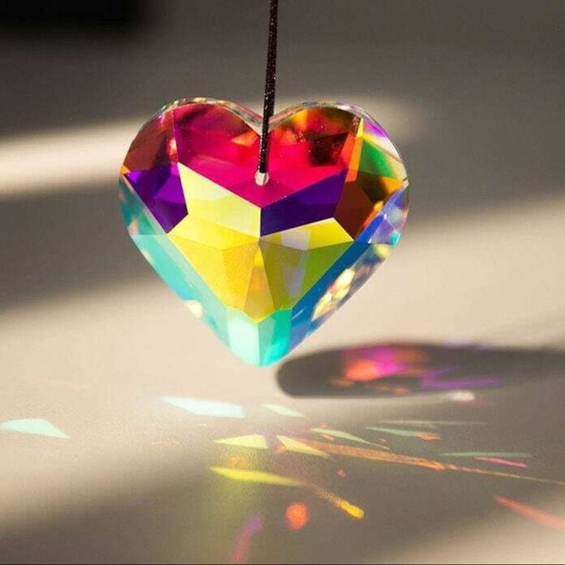 PrismGlow Crystal Suncatcher - lightbloom-heart-crystal-suncatcher