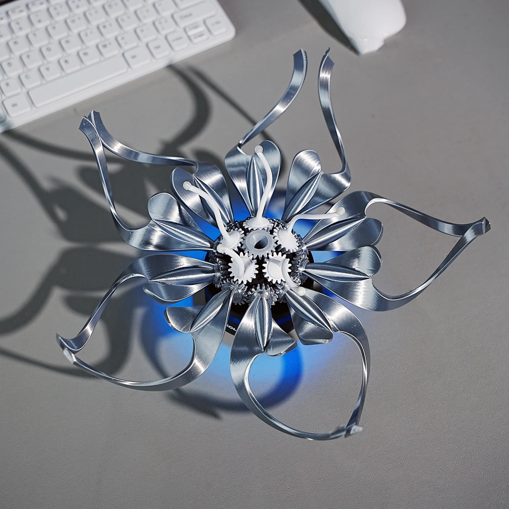 Metal Flower Sculpture Mechanical Steampunk - Gadget by Extoril