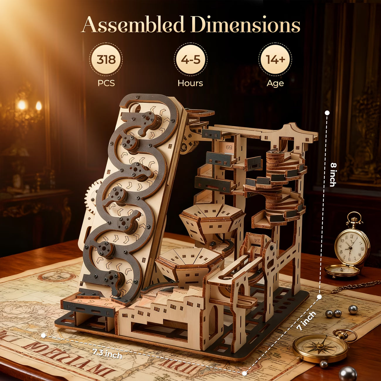 Electric Mechanical Marble Run 3D Wooden Puzzle - 3D Wooden Puzzle by Extoril