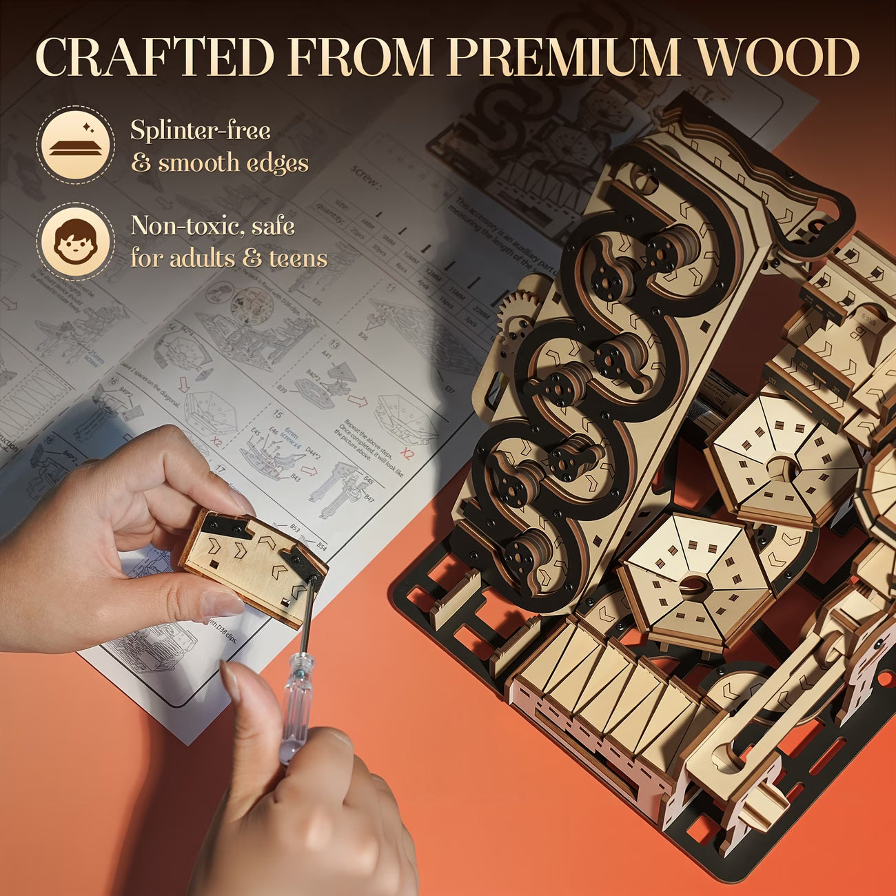 Electric Mechanical Marble Run 3D Wooden Puzzle - 3D Wooden Puzzle by Extoril