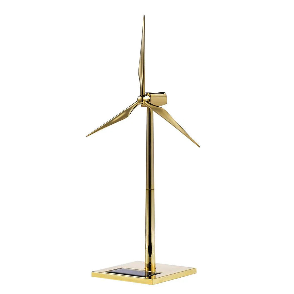 DIY 3D Metal Windmill Solar Powered Wind Turbine Assembly Model Golden - 3d metal puzzle by Extoril