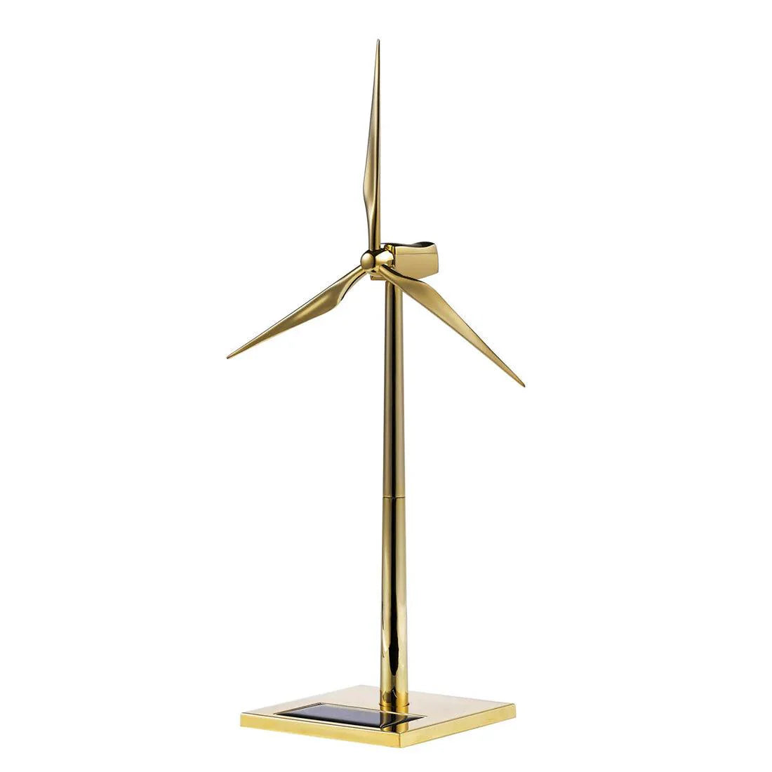DIY 3D Metal Windmill Solar Powered Wind Turbine Assembly Model Golden - 3d metal puzzle by Extoril