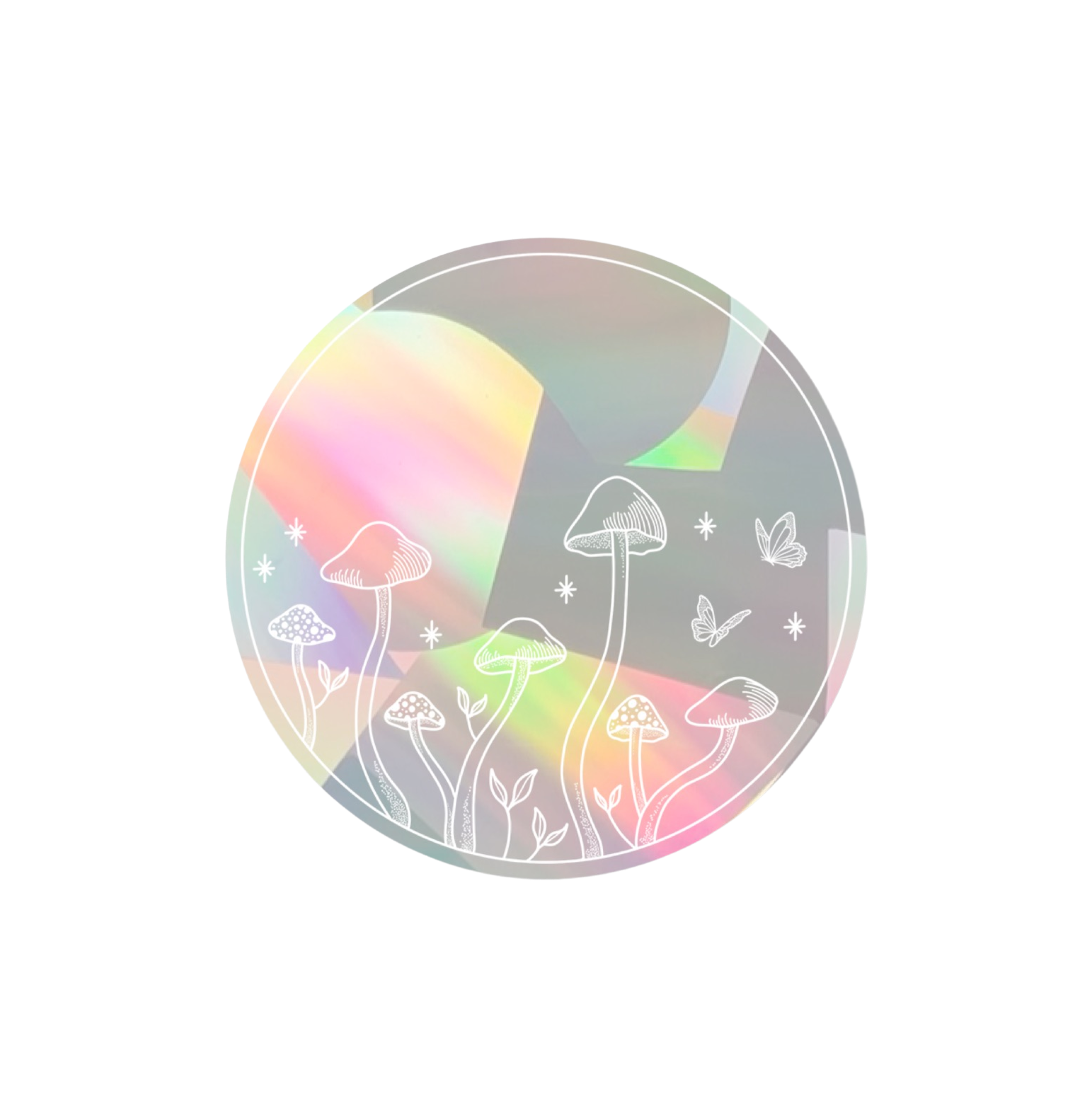 PrismVeil Mycelium — Mushroom Garden Rainbow Window Film