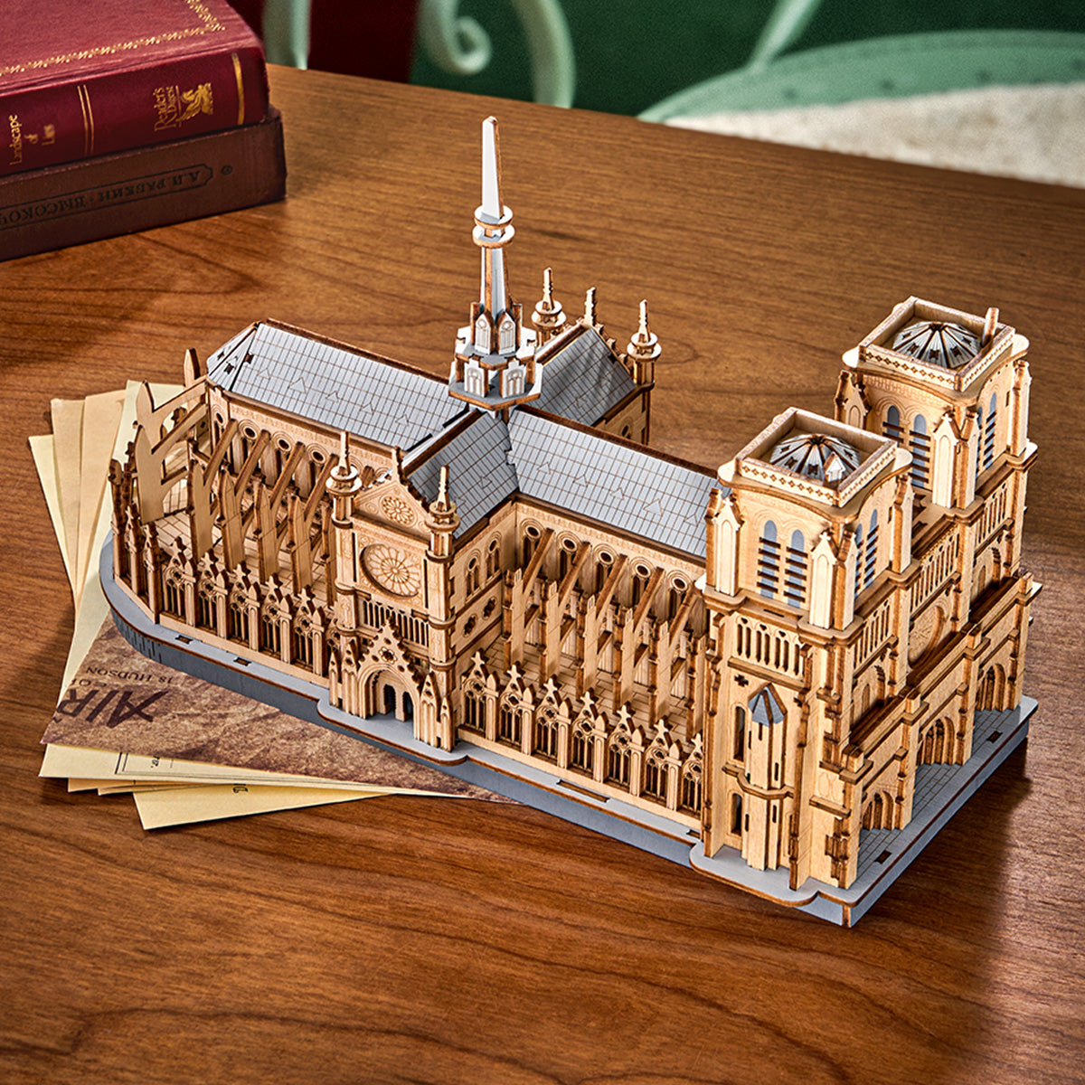 Gothic Notre-Dame Cathedral - Paris Masterpiece 3D Wooden Puzzle - 3D Wooden Puzzle by Extoril