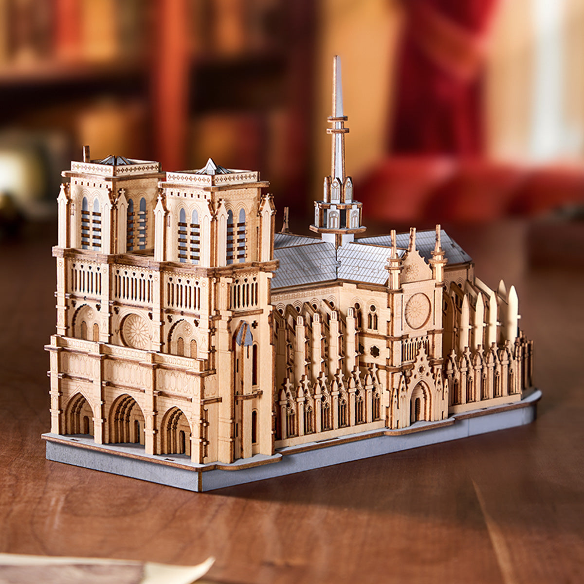 Gothic Notre-Dame Cathedral - Paris Masterpiece 3D Wooden Puzzle - 3D Wooden Puzzle by Extoril