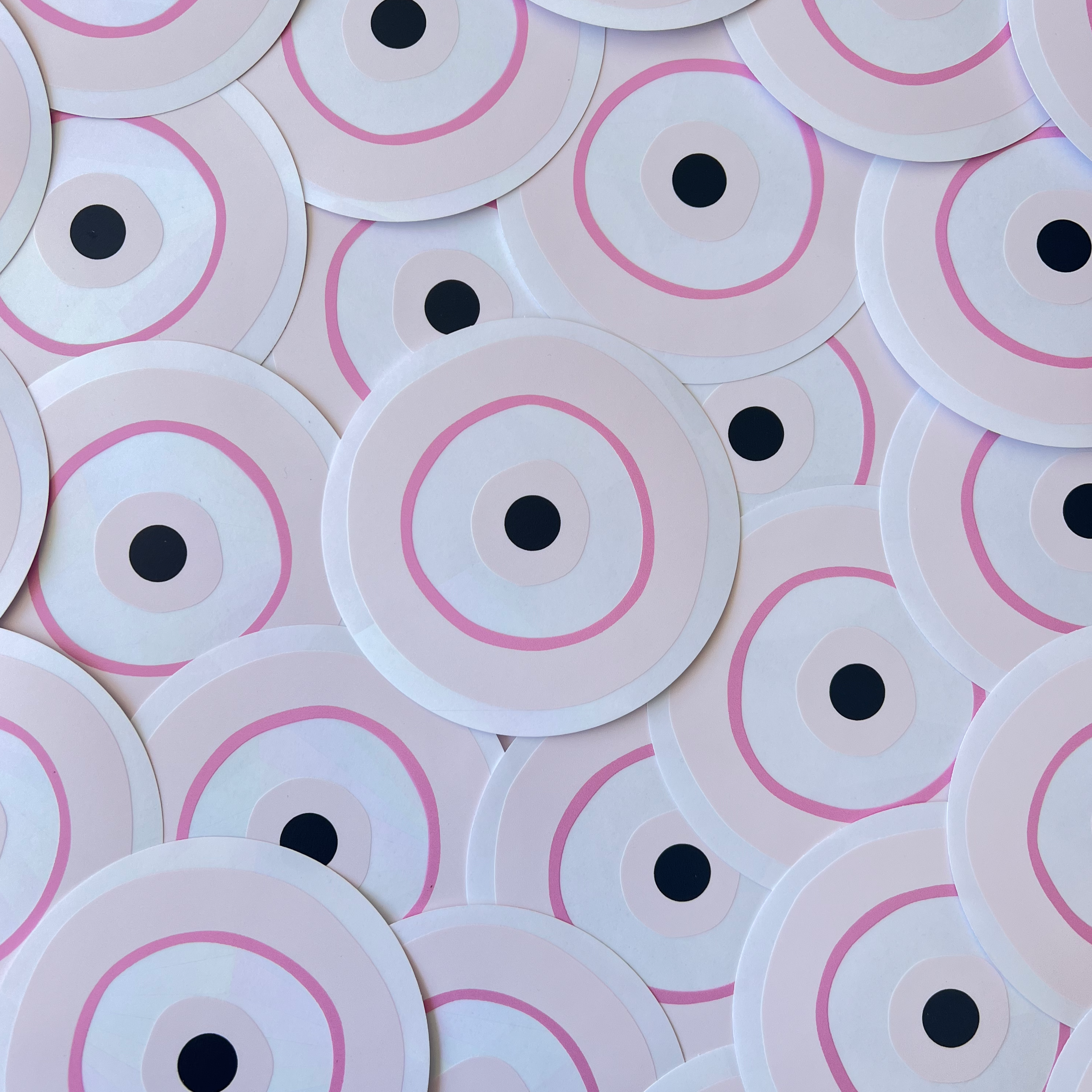 PrismVeil Roseguard — Pink Evil Eye Rainbow Window Film