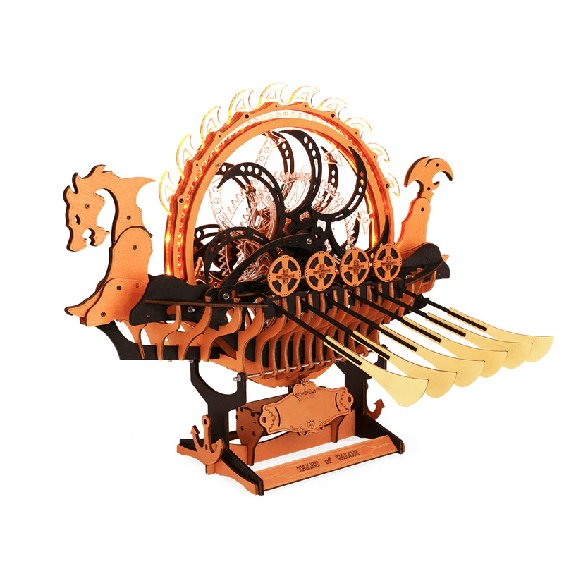 Viking Dragon Longship - Mechanical 3D Wooden Puzzle - 3D Wooden Puzzle by Extoril