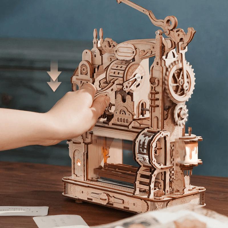 Classic Printing Press Musical Workshop - 3D Wooden Puzzle by Extoril