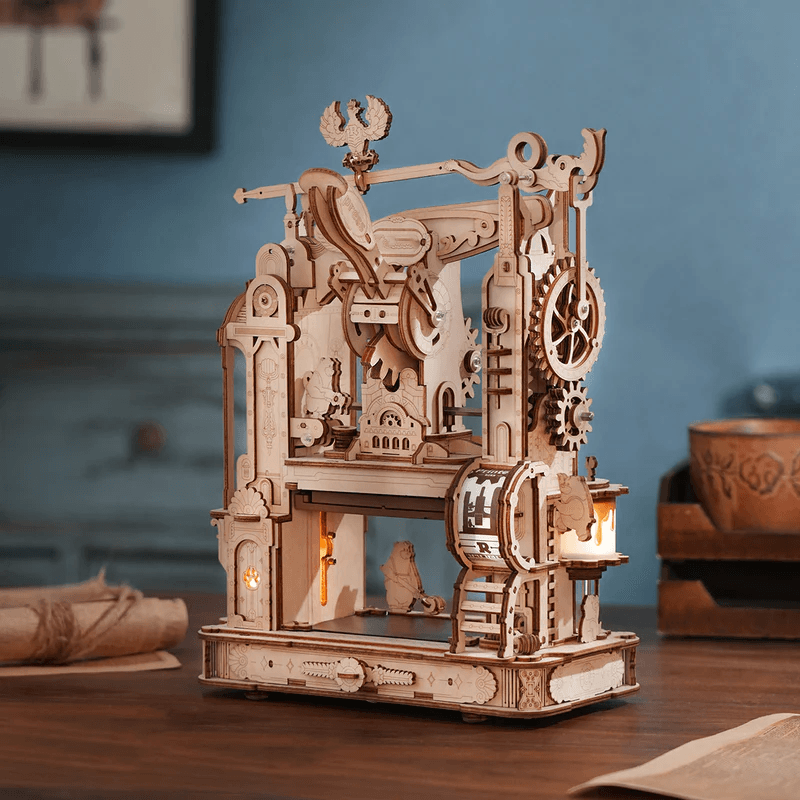 Classic Printing Press Musical Workshop - 3D Wooden Puzzle by Extoril