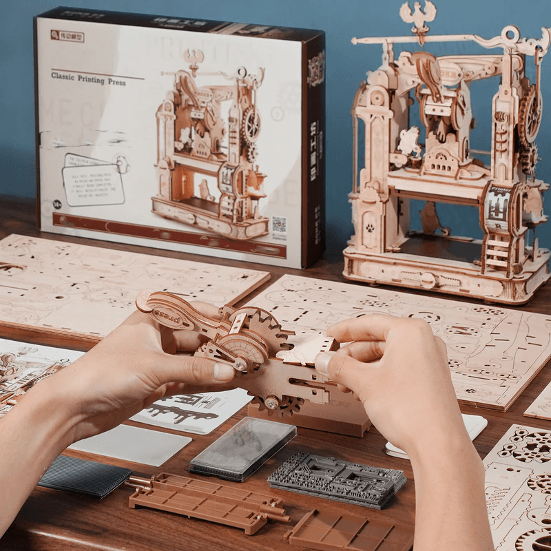 Classic Printing Press Musical Workshop - 3D Wooden Puzzle by Extoril