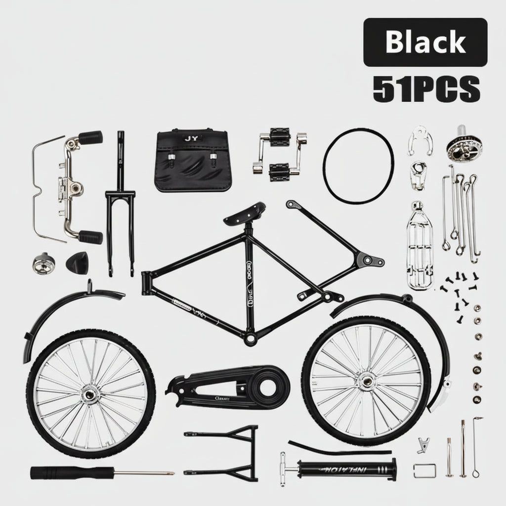 1:10 Scale DIY Retro Bicycle Model Kit 51-Piece Zinc Alloy Nostalgic Assembly - Gadget by Extoril