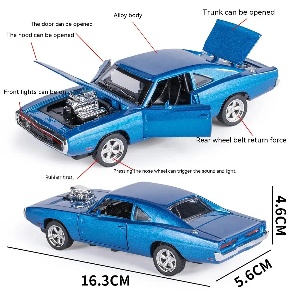 1:32 1970 Charger Diecast Pull-Back Model Car - home decor by Extoril