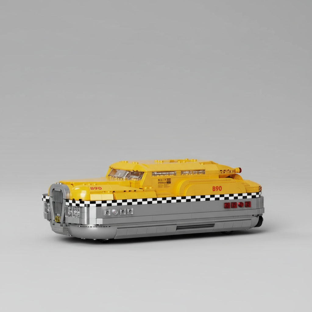 1441-Piece B90 Retro Sci-Fi Yellow Cab Taxi Set - Mechanical kit by Extoril