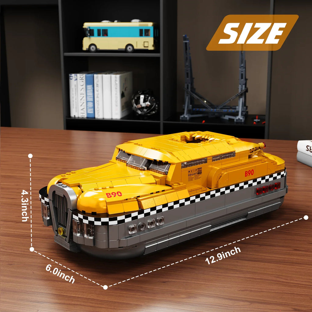 1441-Piece B90 Retro Sci-Fi Yellow Cab Taxi Set - Mechanical kit by Extoril