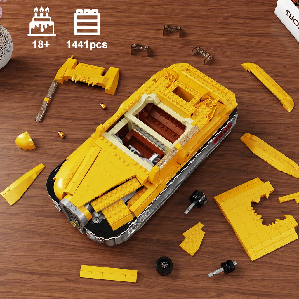 1441-Piece B90 Retro Sci-Fi Yellow Cab Taxi Set - Mechanical kit by Extoril
