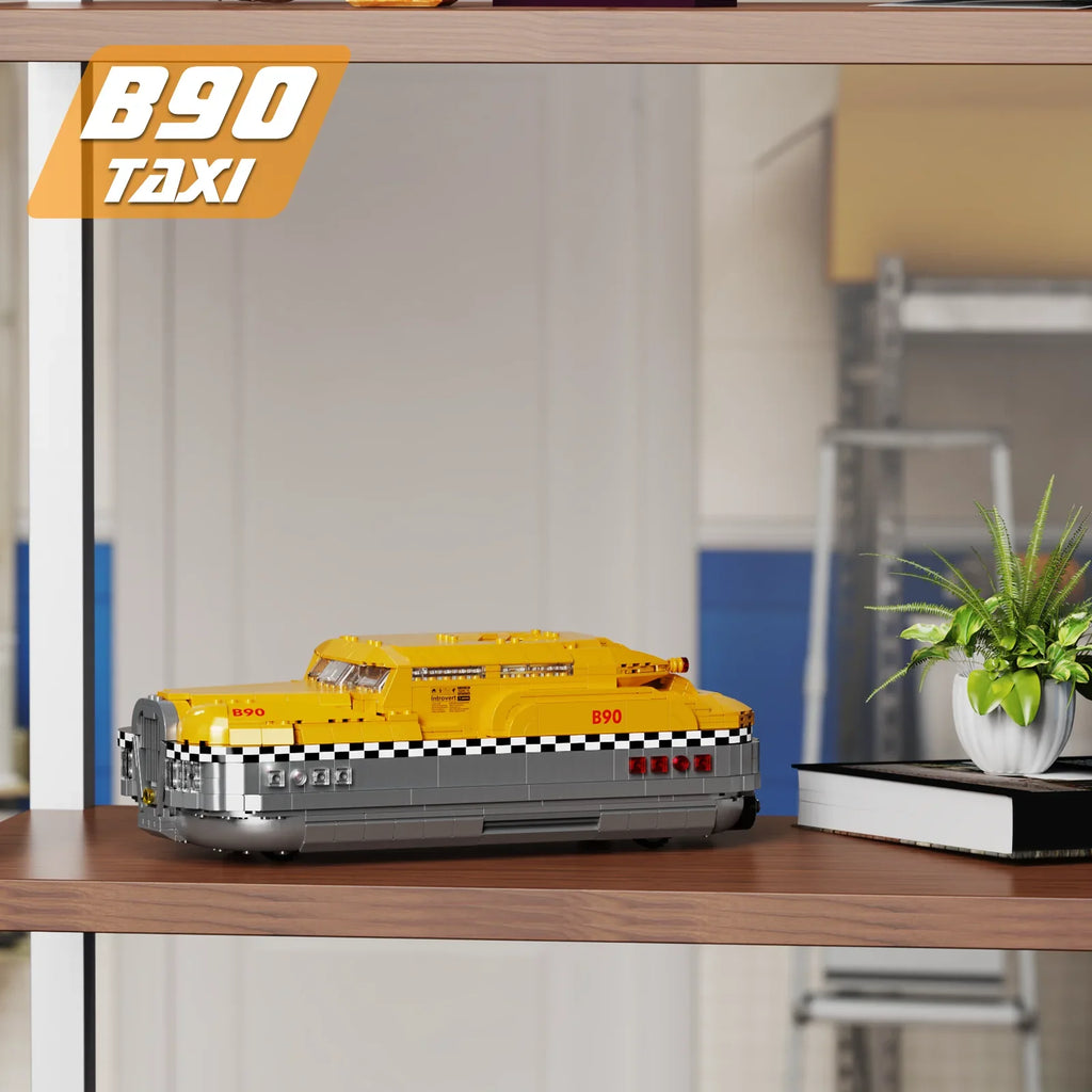 1441-Piece B90 Retro Sci-Fi Yellow Cab Taxi Set - Mechanical kit by Extoril