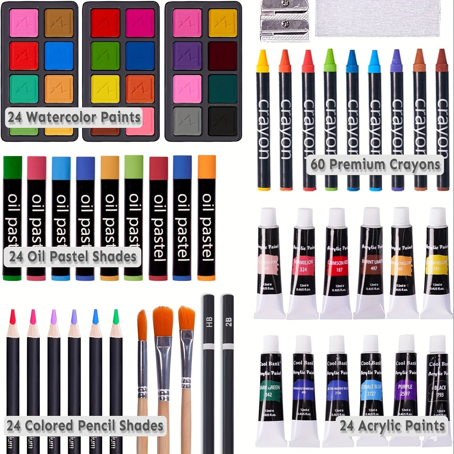 175 Piece Art Set Wooden Case Drawing Kit - home decor by Extoril