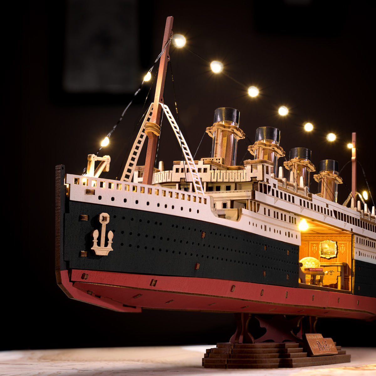 Titanic 3D Wooden Model Kit with LED - 3D Wooden Puzzle by Extoril