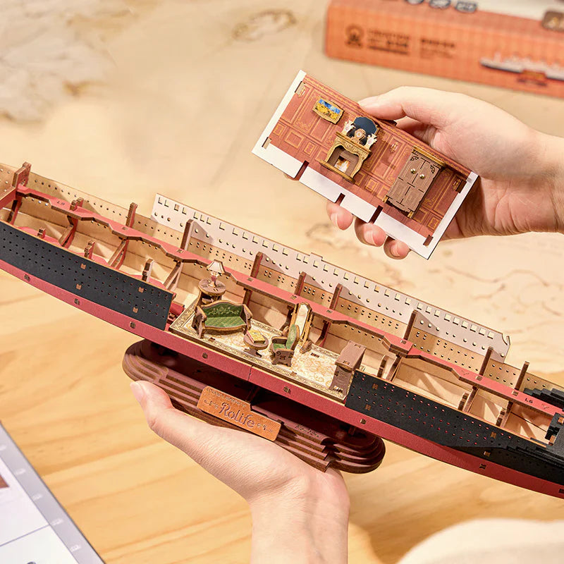 Titanic 3D Wooden Model Kit with LED - 3D Wooden Puzzle by Extoril
